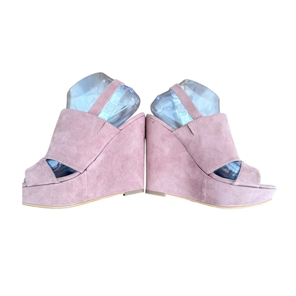 Carlos by Carlos Santana Womens‎ Dusty Rose Faux Suede Platform Wedge Size 8